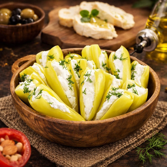 Mexican Peppers with strained yogurt