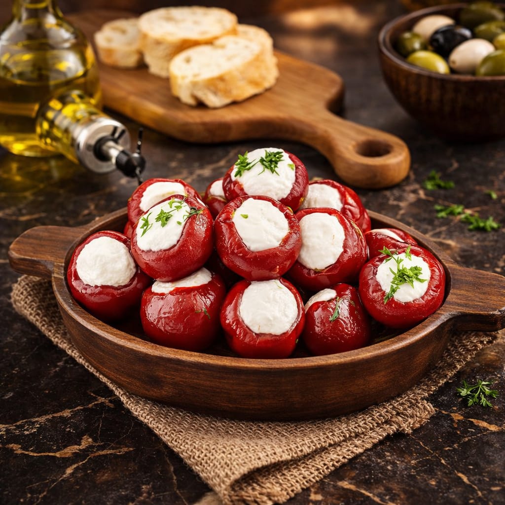 cherry Peppers with strained yogurt