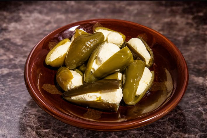 Jalapeño Peppers with Strained Yogurt